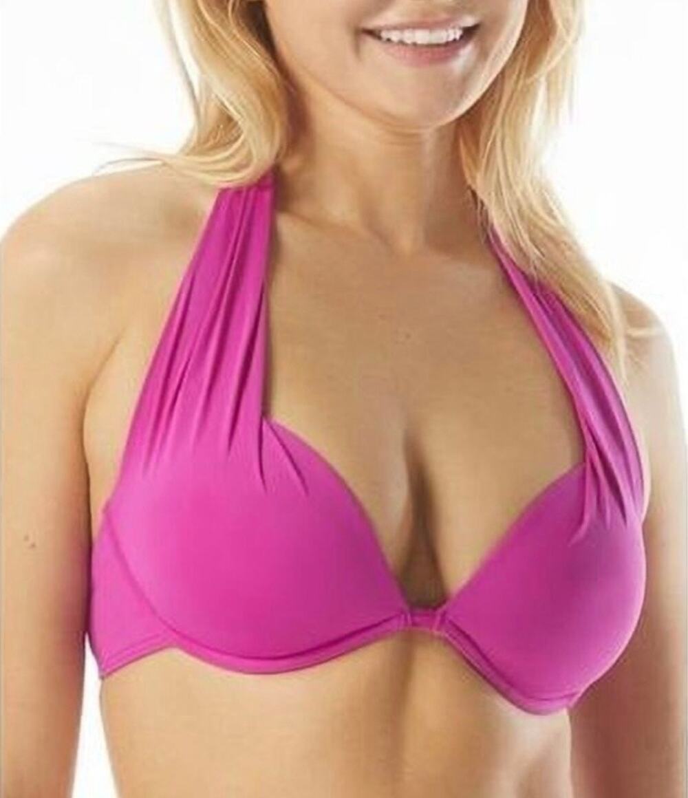 Coco Reef Contours Cameo Halter Underwire Push Up Bikini Top 10 34C NWT